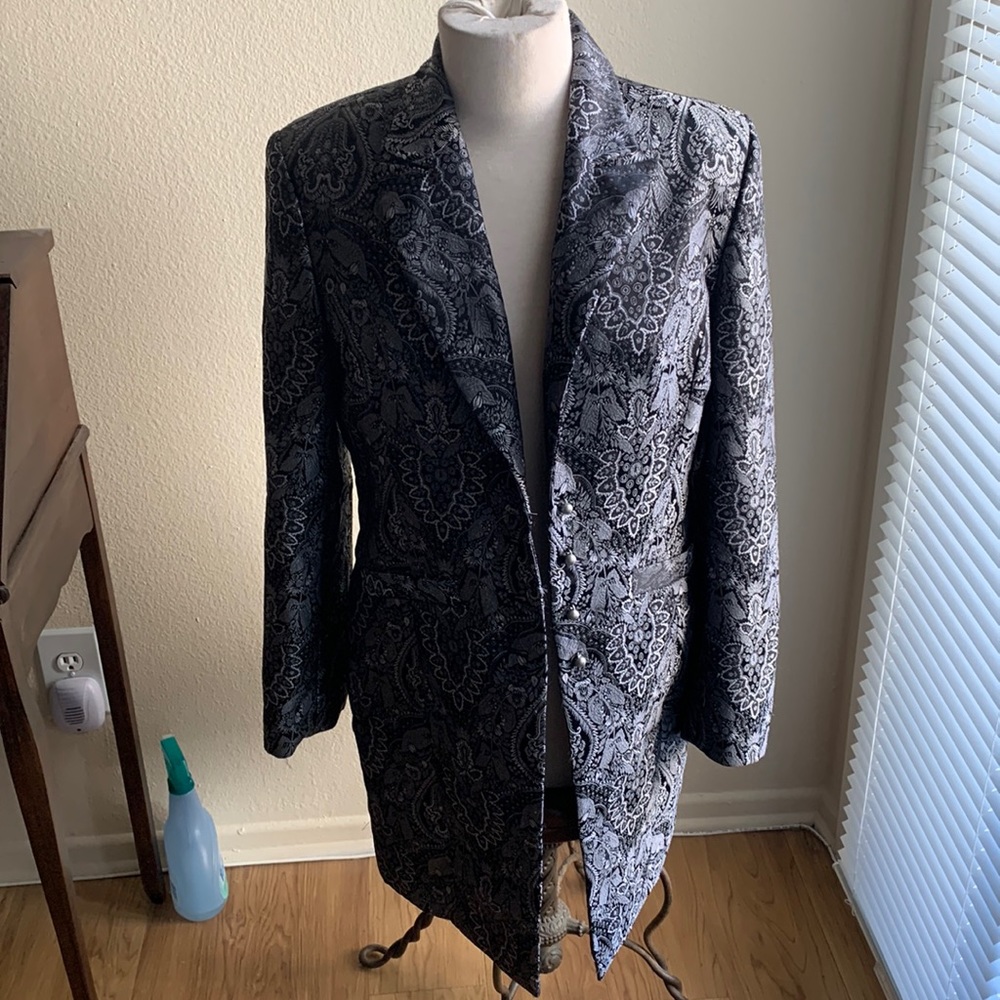 Amanda Smith Silver Jacquard Jacket 8